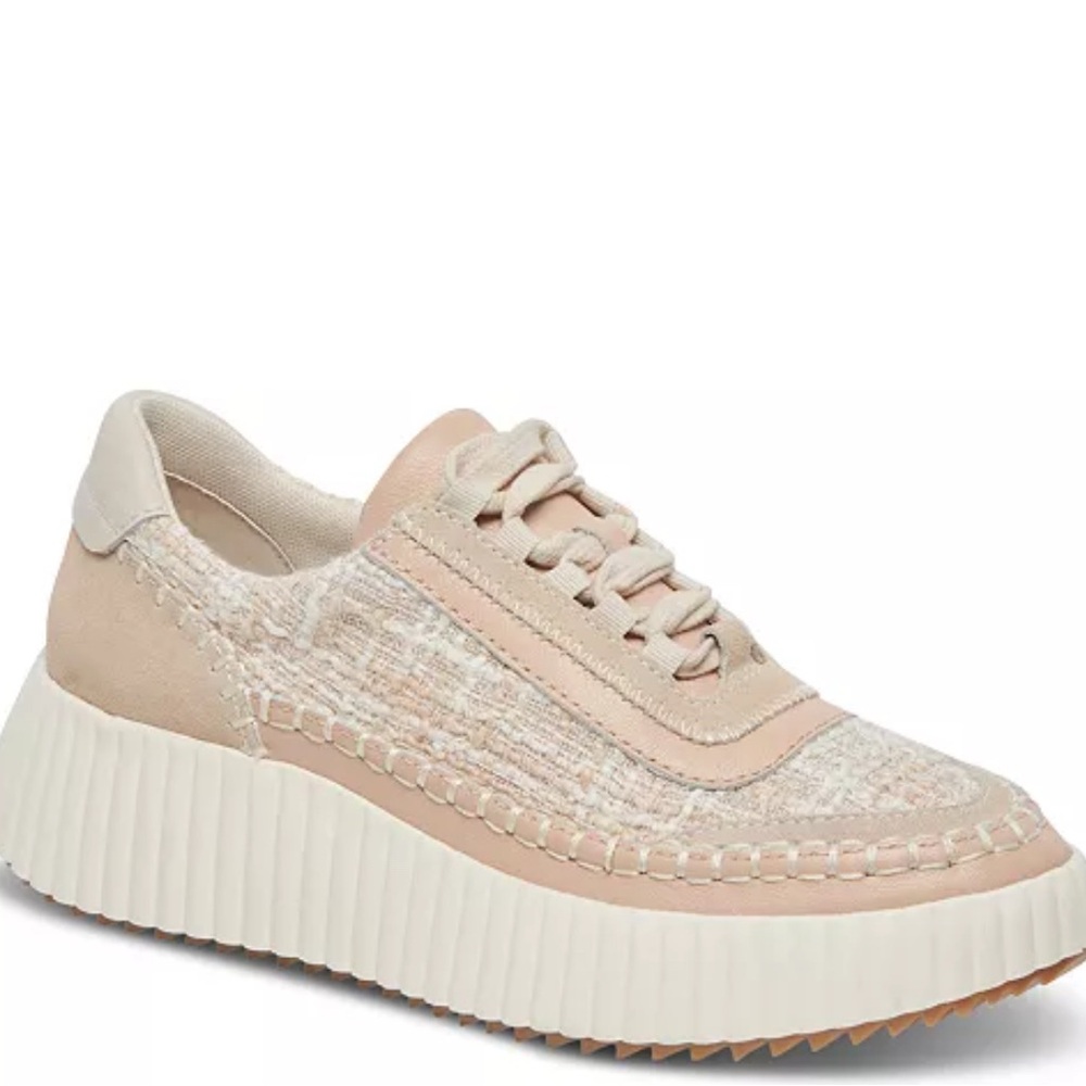 Dolce Vita Cream and Pink Dolen Sneaker